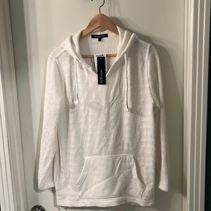 Ocean drive light weight white hoodie - size small
